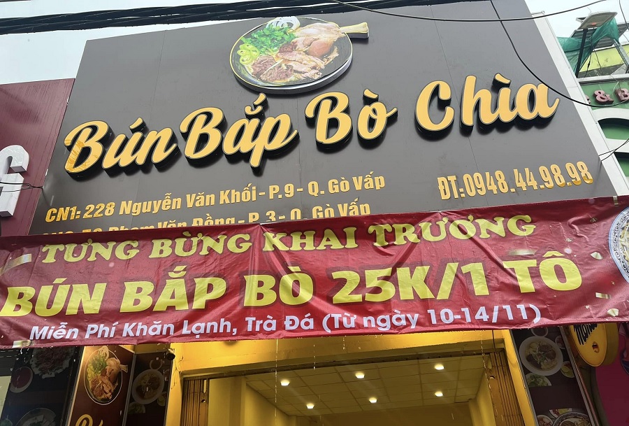 Quán Bún Bắp Bò Chìa: 228 Nguyễn Văn Khối, Phường 9, Quận Gò Vấp